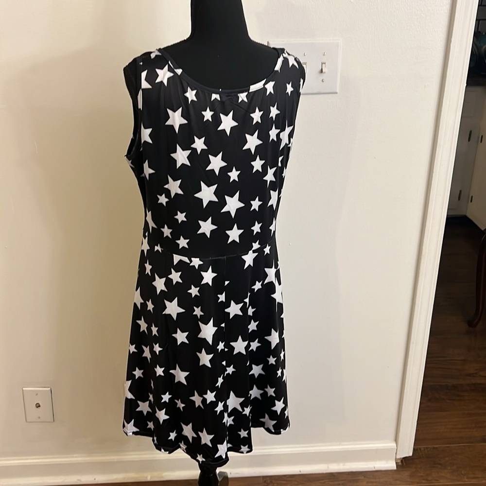 Stars Cotton Blend Dress by Unknown Name, Sz. L. - Picture 3 of 7